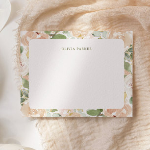 Tarjeta Pequeña Hermosa floral neutra y rosa Rubor