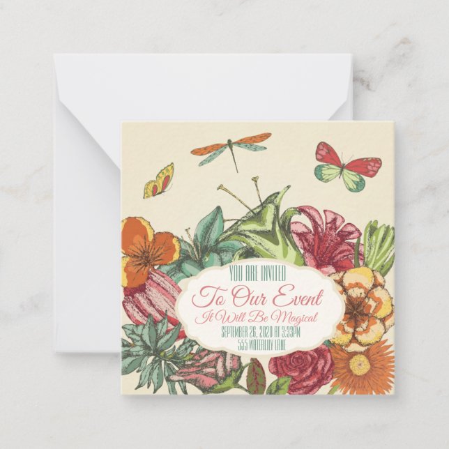 Tarjeta Pequeña Hermosa floral personalizada (Anverso)