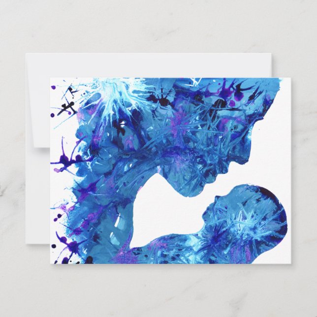 Tarjeta Pequeña Hermosa Madonna y acuarela infantil (Anverso)