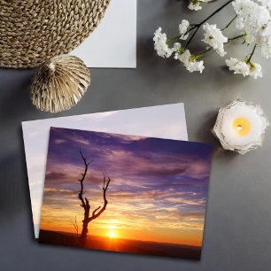 Tarjeta Pequeña Hermosa Montaña Sunset con foto de la naturaleza d