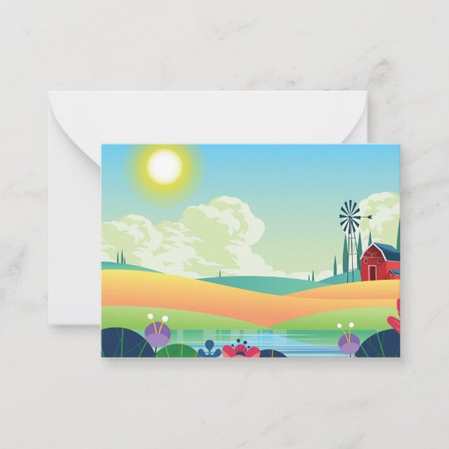 Tarjeta Pequeña Hermosa primavera (Anverso)