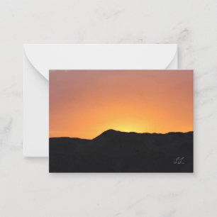 Tarjeta Pequeña Hermosa puesta de sol del desierto