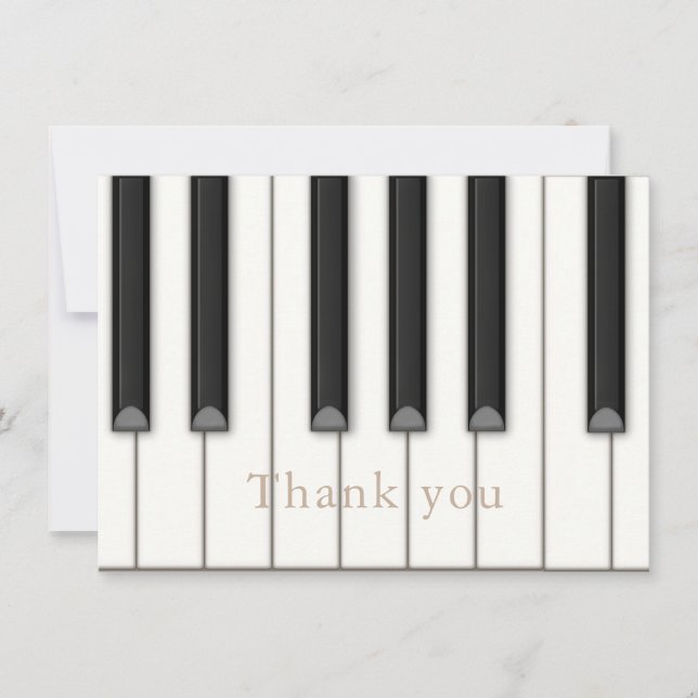 Tarjeta Pequeña Hermosas Claves de Piano Personalizadas Música Gra (Anverso)