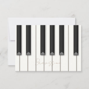 Tarjeta Pequeña Hermosas Claves de Piano Personalizadas Música Peq