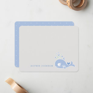 Tarjeta Pequeña Hermoso Agradecimiento de Baby Shower de Ballena A