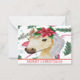 Tarjeta Pequeña Hermoso caballo cuando Navidades