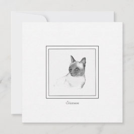 Tarjeta Pequeña Hermoso dibujo de gatos siameses