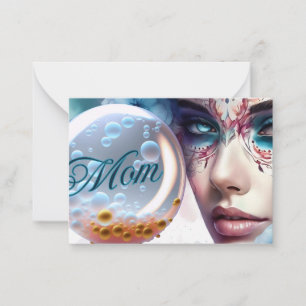 Tarjeta Pequeña Hermoso diseño de fantasía de madre mística