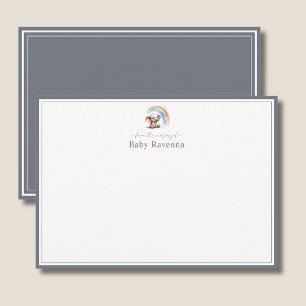 Tarjeta Pequeña Hermoso Elefante Gris Pizarra Chic Guardería Graci