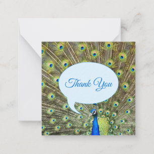 Tarjeta Pequeña Hermoso majestuoso pavo real Gracias