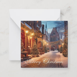 Tarjeta Pequeña Hermoso Motivo Navideño Acogedor en un Soñador Pue