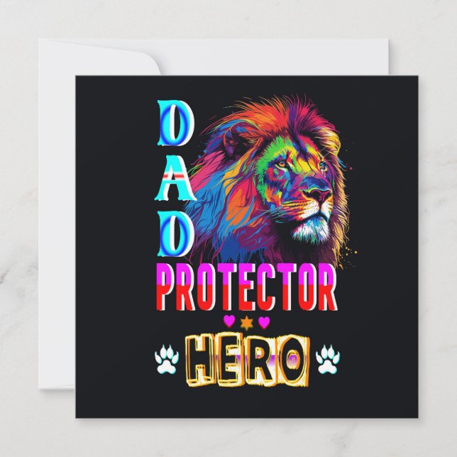 Tarjeta Pequeña Héroe Protector Papá (Anverso)