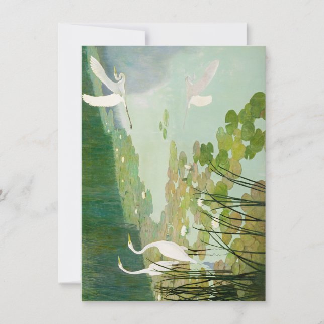 Tarjeta Pequeña Herones en verano por Newell Convers Wyeth (Anverso)