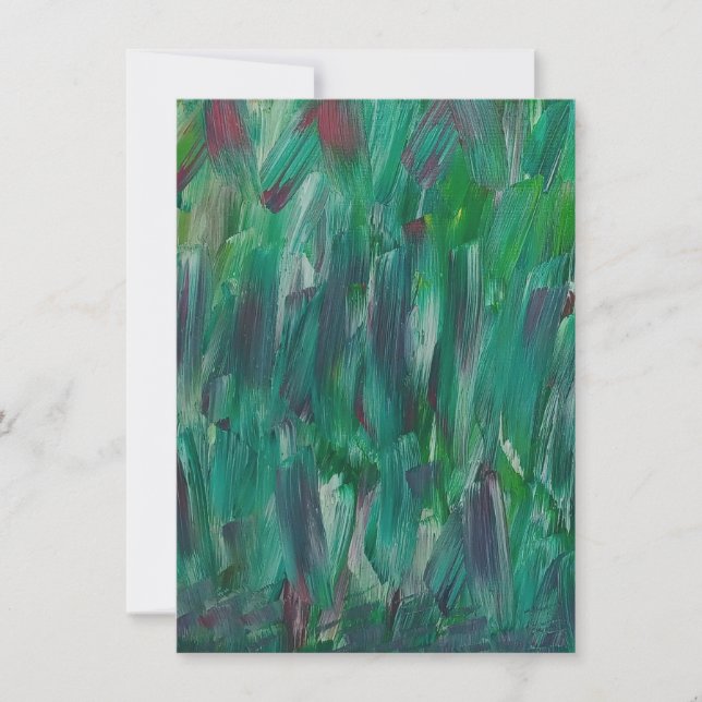 Tarjeta Pequeña Hidden Green Red White Colorful Abstract Art (Anverso)