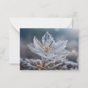 Tarjeta Pequeña Hielo de flores cristalino hojas Año Nuevo