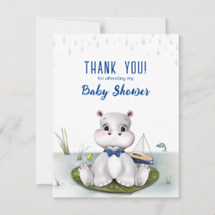 Tarjeta Pequeña Hippo Boy Baby Shower Gracias