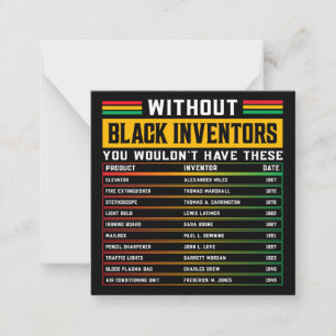 Tarjeta Pequeña Historia De Los Inventores Negros Olvidados Histor