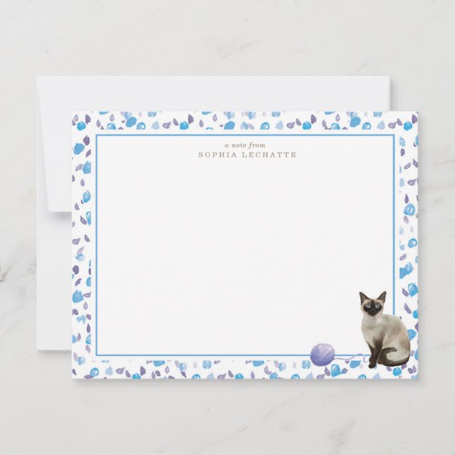 Tarjeta Pequeña Historias personalizadas de gato siamés (Anverso)