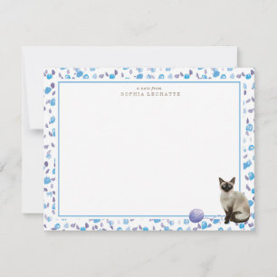 Tarjeta Pequeña Historias personalizadas de gato siamés
