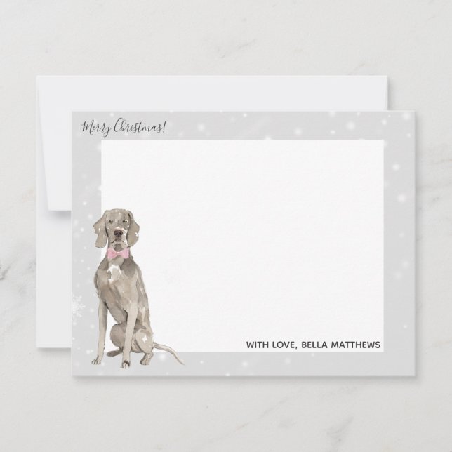 Tarjeta Pequeña Hogar de perro Weimaraner para la Navidad de las f (Anverso)