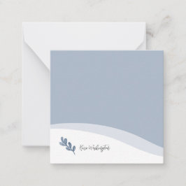 Tarjeta Pequeña Hoja Azul Elegante Personalizada