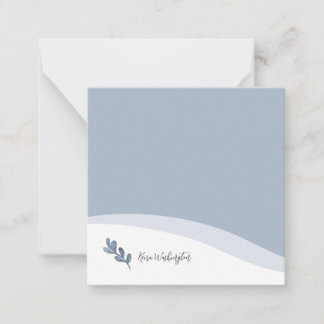 Tarjeta Pequeña Hoja Azul Elegante Personalizada
