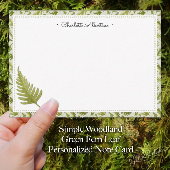 Tarjeta Pequeña Hoja de Ferro Verde Simple Woodland Personalizada (Subido por el creador)