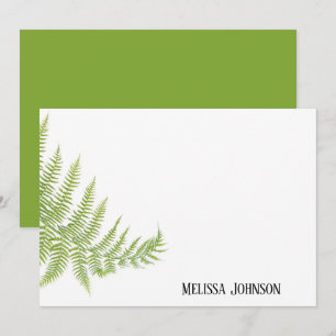 Tarjeta Pequeña Hoja verde de fern personalizada