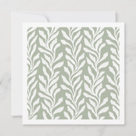 Tarjeta Pequeña Hojas Botánicas Elegantes Verde Salvia Minimal