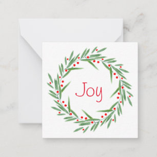 Tarjeta Pequeña Hojas de color de agua y cordón de flores