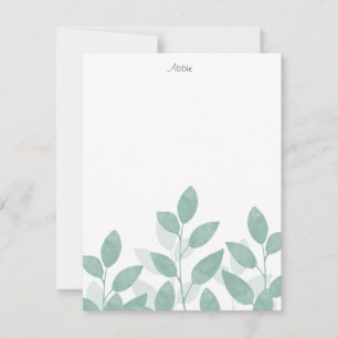 Tarjeta Pequeña Hojas de color verde Celadon