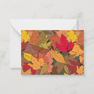 Tarjeta Pequeña Hojas de otoño coloridas