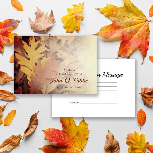 Tarjeta Pequeña Hojas de otoño pintadas comparten un funeral de me (Subido por el creador)