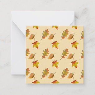 Tarjeta Pequeña Hojas de roble acogedoras de arce de otoño