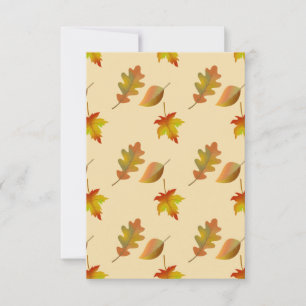 Tarjeta Pequeña Hojas de roble acogedoras de arce de otoño