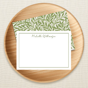 Tarjeta Pequeña Hojas de sauce verdes vintage