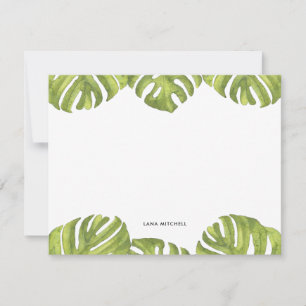Tarjeta Pequeña Hojas tropicales de palma verde