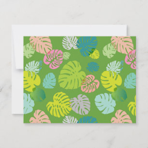 Tarjeta Pequeña Hojas tropicales multicolores 8