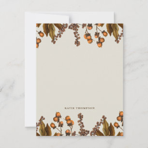 Tarjeta Pequeña Hojas y Follaje de Acuarela de Otoño