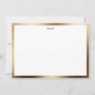Tarjeta Pequeña Hola Gold Border Notecard