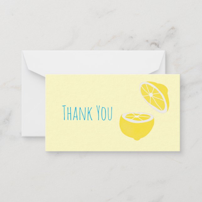 Tarjeta Pequeña Hola Lemon, fruta amarilla moderna (Anverso)