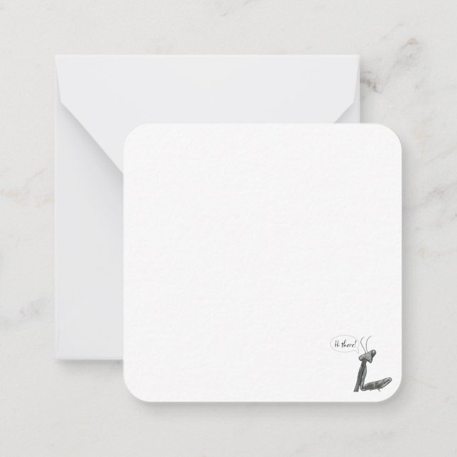 Tarjeta Pequeña Hola, Mantis religiosa (Reverso)