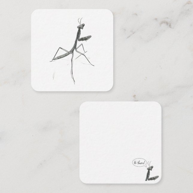Tarjeta Pequeña ¡Hola! Mantis religiosa (Anverso / Reverso)