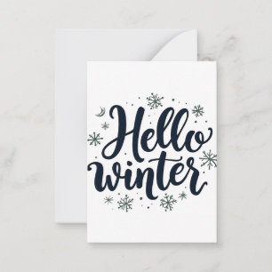 Tarjeta Pequeña Hola Navidades de invierno Temporada de Invierno d