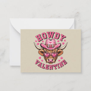 Tarjeta Pequeña Hola San Valentín Vaca Día de San Valentín Coqueta
