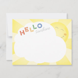 Tarjeta Pequeña Hola Sunshine Ilustrado Alegre