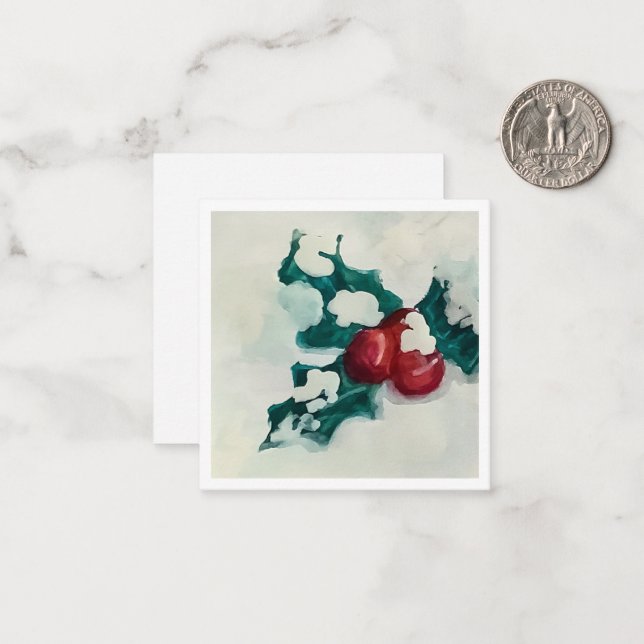 Tarjeta Pequeña Holly in Snow (Anverso/Reverso In Situ)