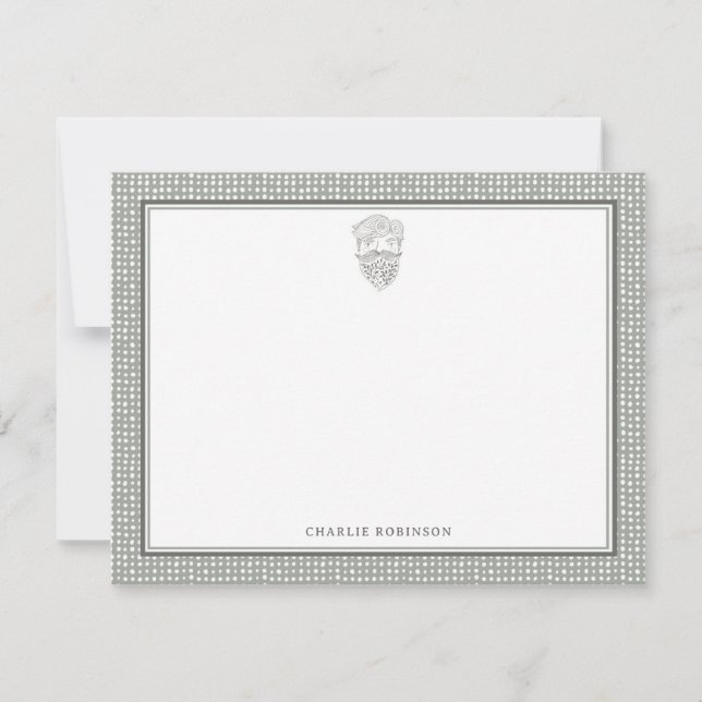 Tarjeta Pequeña Hombre barbudo boho chic (Anverso)