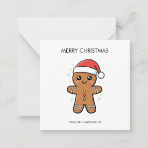 Tarjeta Pequeña Hombre de pan de jengibre con Navidades de Santa H