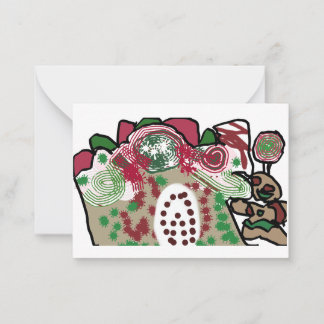 Tarjeta Pequeña Hombre de pan de jengibre y fiesta de la casa